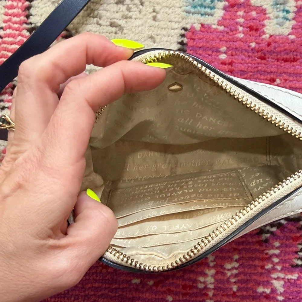 kate spade Navy White Leather Crossbody with Gold Hardware - Picture 5 of 8